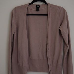 H&M V-neck Slouchy Cardigan in Dusty Rose Pink